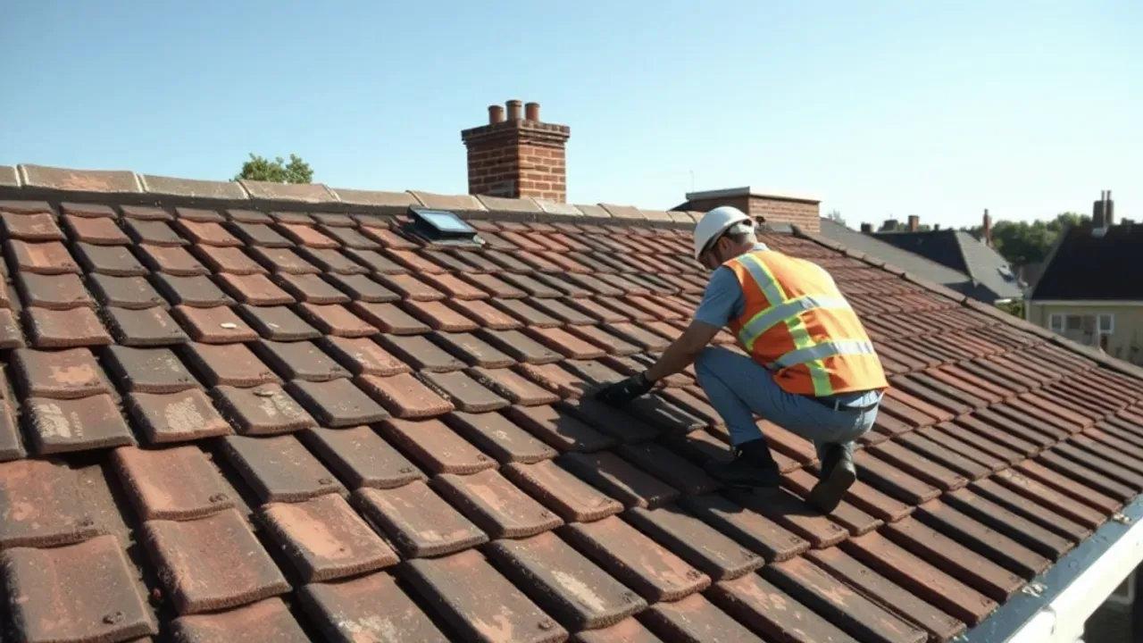 The site involved in Roof repair, near Kensington, seen from a distance
